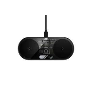 شارژر وایرلس 2 در 1 باسئوس مدل Baseus Digital LED Display WXSX010101