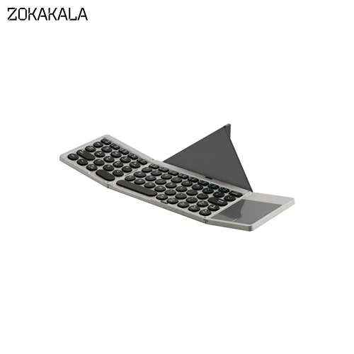 کیبورد دوکس دوکیس مدل OK Flip با طراحی سه‌تاشو و تاچ‌پد هوشمند