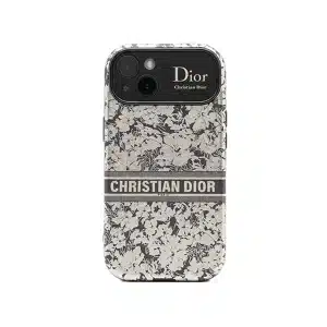 قاب موبایل اپل مدل iPhone 13 طرح دیور گلدار نقره ای دارای محافظ لنزدار